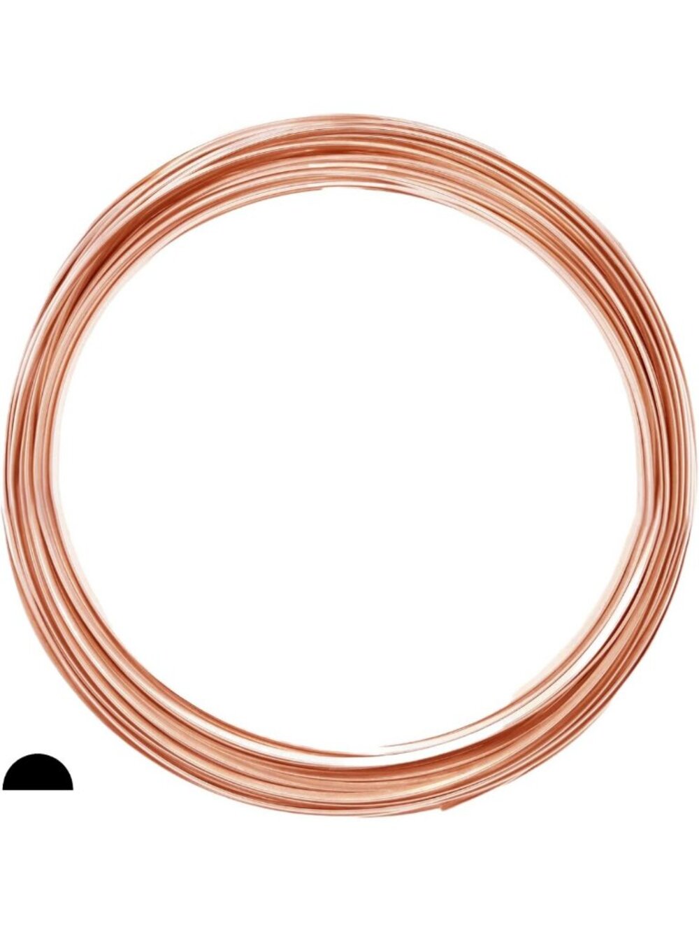 99.9% Pure Copper Wire, 10 Gauge Half Round, Dead Soft, 15FT Crafting Supply